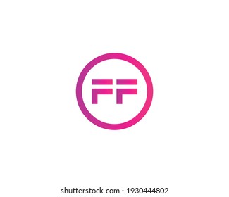 letter ff and f logo design vector template