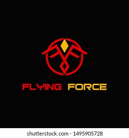 letter FF for flying force logo design
