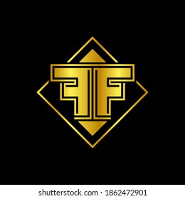 Letter FF Golden mirror, Luxury logo, modern design logo vector for company or brand.