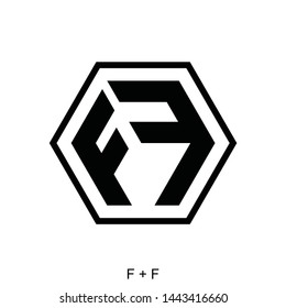 Letter FF with hexagon for logo or icon ready to use