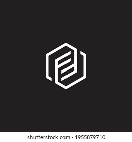 Letter FF and Hexagon logo or icon design