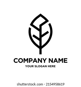 Letra FF Logotipo geométrico de hoja