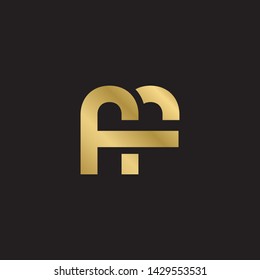 Letter ff linked lowercase logo design template elements. Gold letter Isolated on black  background. Suitable for business, consulting group company.