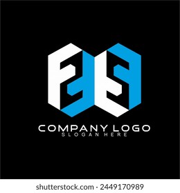 Buchstaben FF-Logo-Design mit der Nummer 25 im negativen Bereich.
