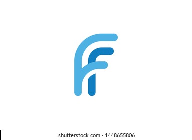 Letter ff logo design template. Isolated on white background.