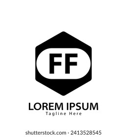 Logo des Briefes FF. FF Logo-Design, Vektorgrafik für Kreativunternehmen, Unternehmen, Industrie