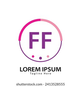 letter FF logo. FF logo design vector illustration for creative company, business, industry
