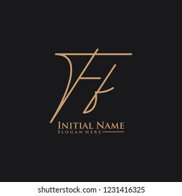 Letter Ff Logo. Initial Letter Design Vector Luxury Colors