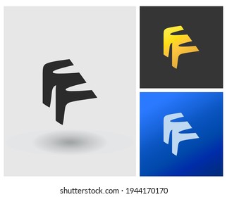 letter FF logo monogram creative modern combined app icon template