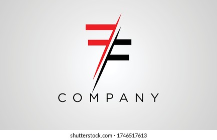 Logo de la letra FF. Plantilla de concepto de diseño de logotipo de sector