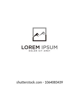 letter ff mountan logo vector
