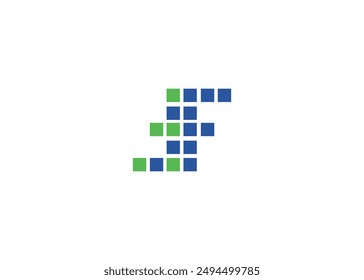 Letter FF Pixel Logo Design Vektorgrafik Vorlage