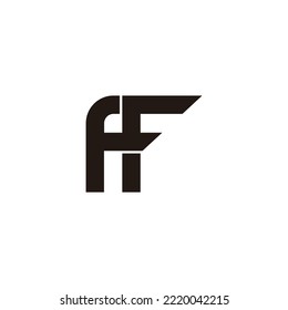 letter ff simple geometric clean logo vector 