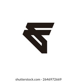 letter ff simple geometric lines logo vector 