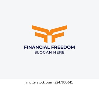 Letra FF Logotipo de monograma simple