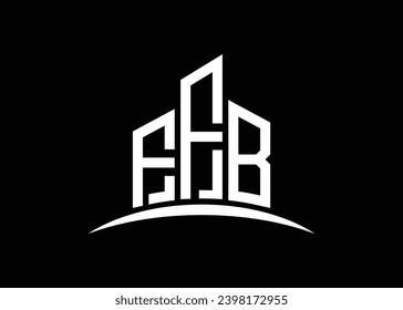 Letter FFB building vector monogram logo design template. Building Shape FFB logo.