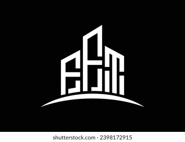 Letter FFT building vector monogram logo design template. Building Shape FFT logo.