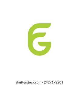 vector de logotipo geométrico de las curvas abstractas de la letra fg 