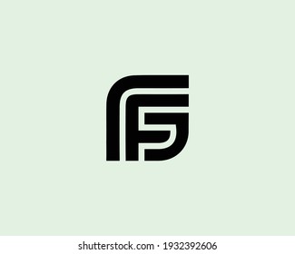letter fg and gf logo design vector template