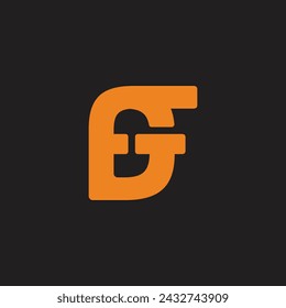 letter fg linked overlap simple logo vector 
