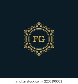 Letter FG logo with Luxury Gold template. Elegance logo vector template.