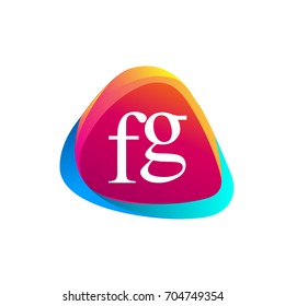 Letter FG logo in triangle shape and colorful background, letter combination logo design for company identity.