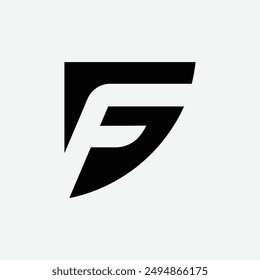 Letter Fg negative space modern logo