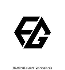 Letter Fg polygon shape unique logo