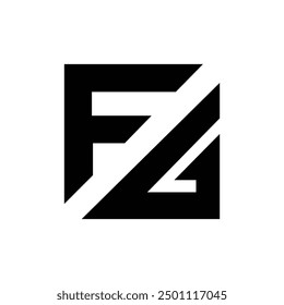 Letter Fg rectangle shape modern flat logo