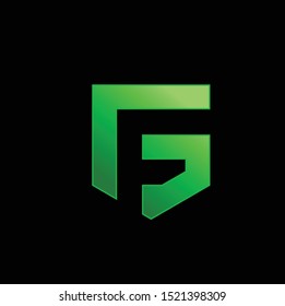 letter fg shield modern logo download - vector