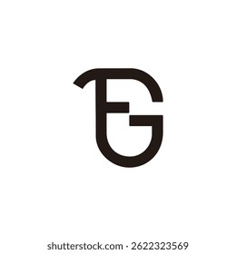 Buchstabe fg einfache geometrische dünne Linie Logo Vektor 