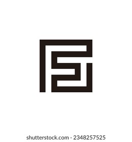 Letra FG símbolo geométrico cuadrado simple vector logo