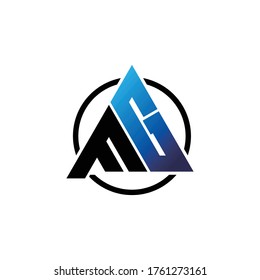 Letra vector de diseño de logotipo de triángulo FG. ilustración vectorial del logotipo de monograma.