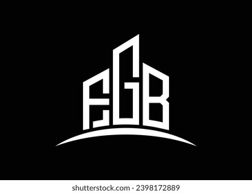 Letter FGB building vector monogram logo design template. Building Shape FGB logo.