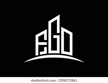 Letter FGO building vector monogram logo design template. Building Shape FGO logo.