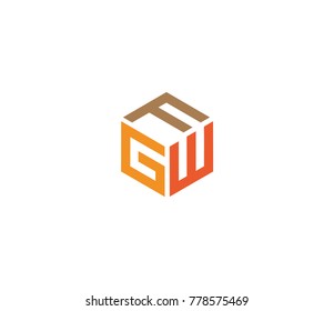 Letter FGW logo. three letter icon