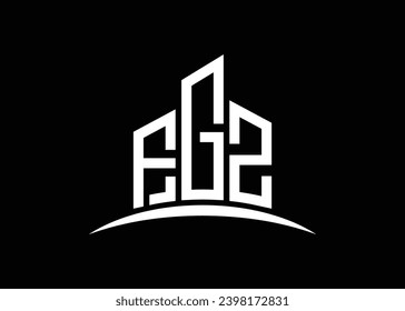 Letra FGZ modelo de diseño del logotipo del vector de construcción del vector de construcción. Construyendo el logotipo FGZ de la forma.