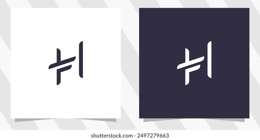 letter fh hf logo design vector