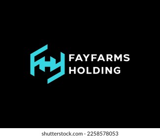 Letter FH  HF Simple Monogram Logo