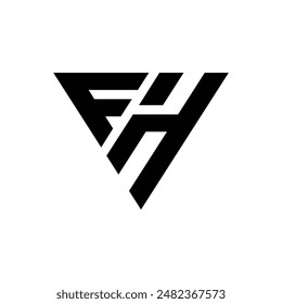 Letter Fh or Hf triangle shape modern branding logo