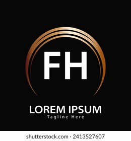 logotipo de la letra FH. Diseño del logotipo FH ilustración vectorial para empresas creativas, empresas, industria