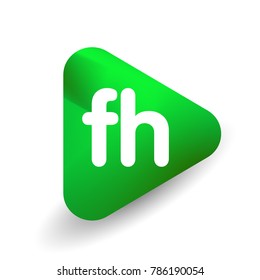Letter FH logo in triangle shape and colorful background, letter combination logo design for business and company identity.
