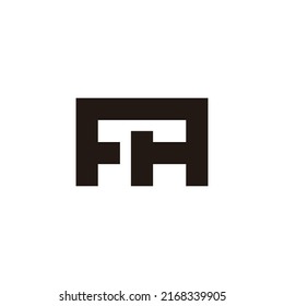 letter fh simple geometric line logo vector