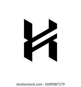 Letter FH Tech Logo Design 