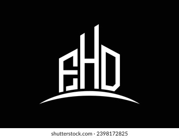 Letter FHD Building Vektorgrafik-Logo Design-Vorlage. Building Shape FHD Logo.