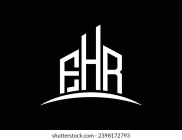 Letter FHR building vector monogram logo design template. Building Shape FHR logo.