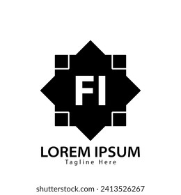 logotipo de la letra FI. Diseño de logotipo FI ilustración vectorial para empresa creativa, empresa, industria