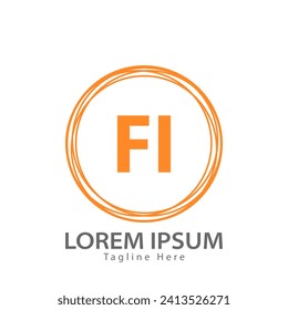 letter FI logo. FI logo design vector illustration for creative company, business, industry