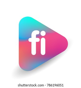 Letter FI logo in triangle shape and colorful background, letter combination logo design for business and company identity.
