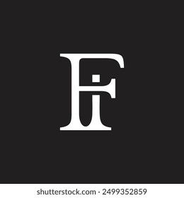 letter fi simple linked font serif logo vector 